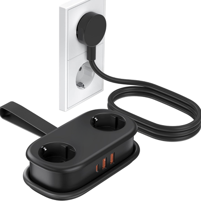 Mini regleta con carga rápida y diseño anti-desorden