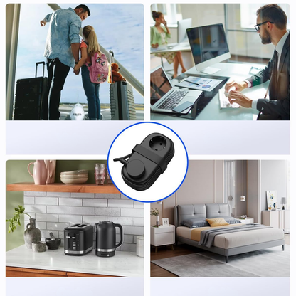 Mini regleta con carga rápida y diseño anti-desorden