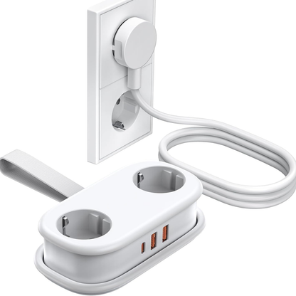 Mini regleta con carga rápida y diseño anti-desorden